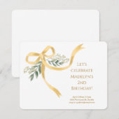 Gouden lintboog verjaardagsfeest kaart (Voorkant / Achterkant)