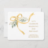 Gouden lintboog verjaardagsfeest kaart (Voorkant)