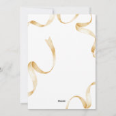 Gouden linten strik foto Kerstmis Feestdagenkaart (Achterkant)