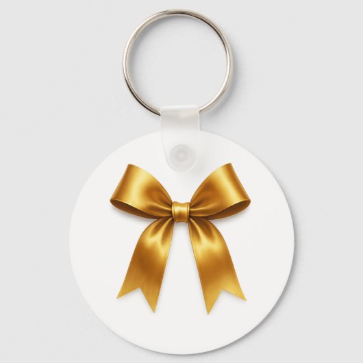 Gouden Lintpatroon — Elegante Minimale Luxe Sleutelhanger (Voorkant)