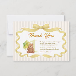 Gouden lintstrip Beary eerste verjaardag foto Bedankkaart