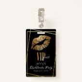 Gouden Lip Print Bachelorette Party Badge (Achterkant met clip)