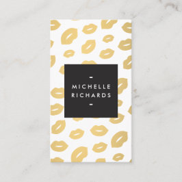 Gouden Lip Print Make-up Artiest Beauty Wit Visitekaartje