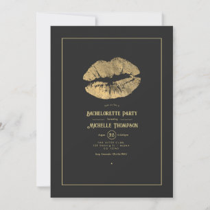 Gouden Lippen Bachelorette Feest Kaart