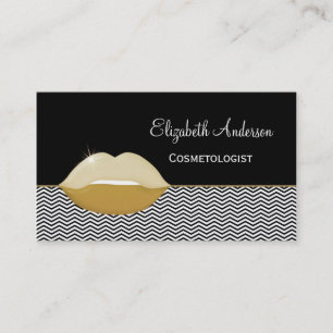 Gouden Lippen Cosmetologist Salon Visitekaartje