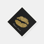 Gouden Lippen Faux Sparkle Kiss Schoonheid Make-up Servet (Hoek)