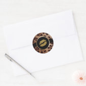 Gouden Lippen Glitter Sparkle Sparkly Cheetah Leop Ronde Sticker (Envelop)