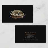 Gouden Lippen Kiss Make-up Beauty Glam Chic Zwart Visitekaartje (Voorkant / Achterkant)