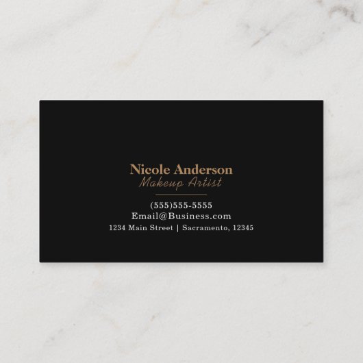 Gouden Lippen Kiss Make-up Beauty Glam Chic Zwart Visitekaartje (Achterkant)