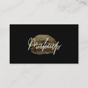 Gouden Lippen Kiss Make-up Beauty Glam Chic Zwart Visitekaartje