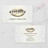 Gouden lippen make-up artist visitekaartje (Voorkant / Achterkant)