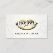 Gouden lippen make-up artist visitekaartje (Voorkant)