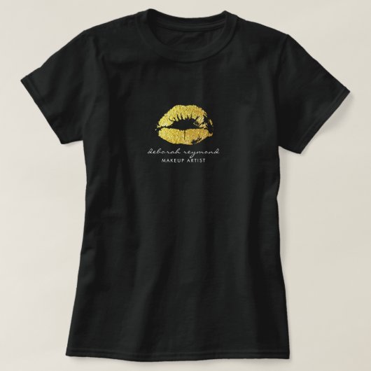 Gouden lippen voor een make-up artist schoonheid d t-shirt (Design voorkant)
