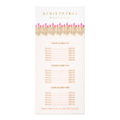 Gouden lippenstift roze make-up artiest service me reclamekaart (Voorkant)