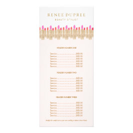 Gouden lippenstift roze make-up artiest service me reclamekaart