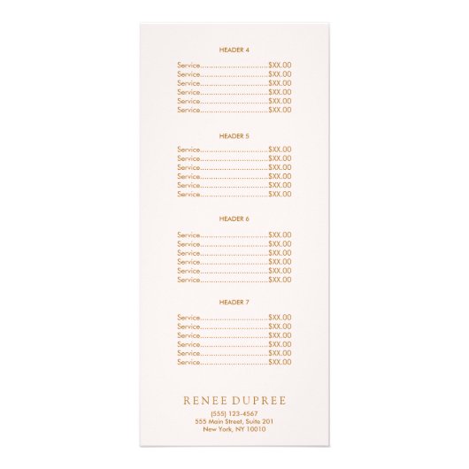 Gouden lippenstift roze make-up artiest service me reclamekaart (Achterkant)