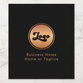 Gouden logo & aangepaste tekst zakelijk bedrijfsme wijn etiket (Enkel label)