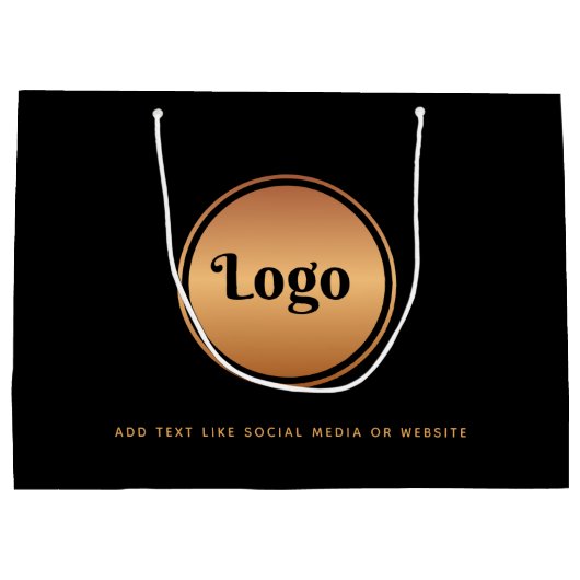 Gouden logo & aangepaste tekst Zakelijke bedrijfsm Groot Cadeauzakje (Achterkant)
