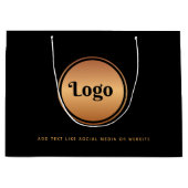 Gouden logo & aangepaste tekst Zakelijke bedrijfsu Groot Cadeauzakje (Voorkant)