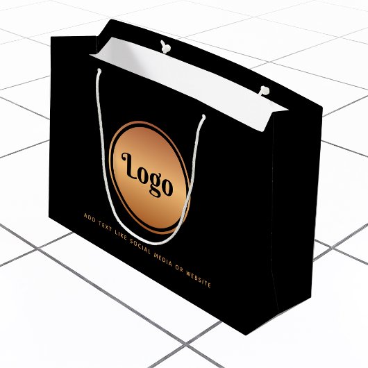Gouden logo & aangepaste tekst Zakelijke bedrijfsu Groot Cadeauzakje
