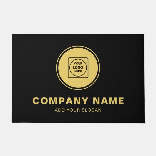 Gouden logo aangepaste zakelijke branding deurmat (Voorkant)
