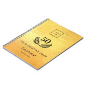 Gouden logo aantal jaar dienst notitieboek (Linkerzijde)