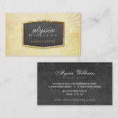 GOUDEN LOGO art deco elegant  geel bokeh Visitekaartje (Voorkant / Achterkant)