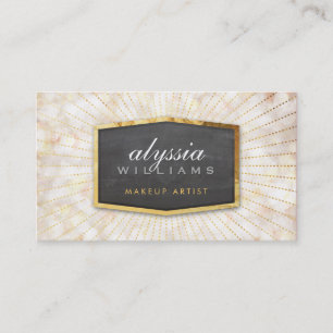 GOUDEN LOGO art deco elegant sunburst grijs bokeh Visitekaartje