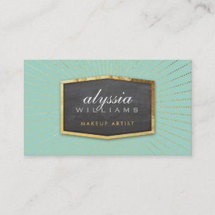 GOUDEN LOGO art deco elegant sunburst grijs munt Visitekaartje