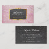 GOUDEN LOGO art deco elegant sunburst roze bokeh Visitekaartje (Voorkant / Achterkant)