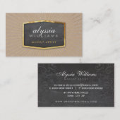 GOUDEN LOGO art deco elegant sunburst smart kraft Visitekaartje (Voorkant / Achterkant)