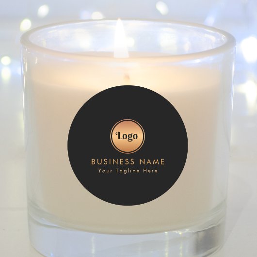 Gouden logo & bedrijf met aangepaste tekst Branded Ronde Sticker