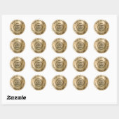 Gouden Logo Bedrijf Ronde Sticker (Vel)