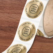 Gouden Logo Bedrijf Ronde Sticker