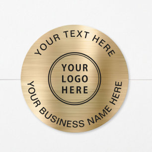 Gouden Logo Bedrijf Ronde Sticker