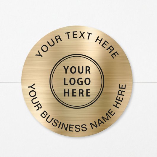 Gouden Logo Bedrijf Ronde Sticker