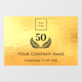 Gouden logo bedrijfsjaren dienst  raamsticker (Vel)
