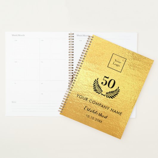 Gouden logo bedrijfsjaren van de dienst qr code planner (Display)