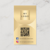 Gouden logo boog foto Qr code social media Visitekaartje (Voorkant)