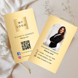 Gouden logo fotoboog Qr code social media Visitekaartje