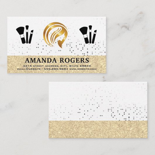 Gouden Logo | Make-upborstels Visitekaartje (Voorkant / Achterkant)