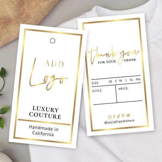 Gouden Logo Moderne Kleding Prijs Label Hang Label Visitekaartje