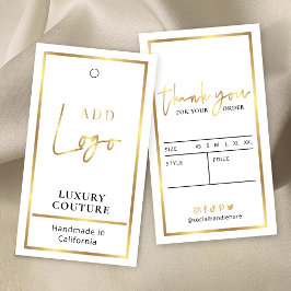 Gouden Logo Moderne Kleding Prijs Label Hang Label Visitekaartje