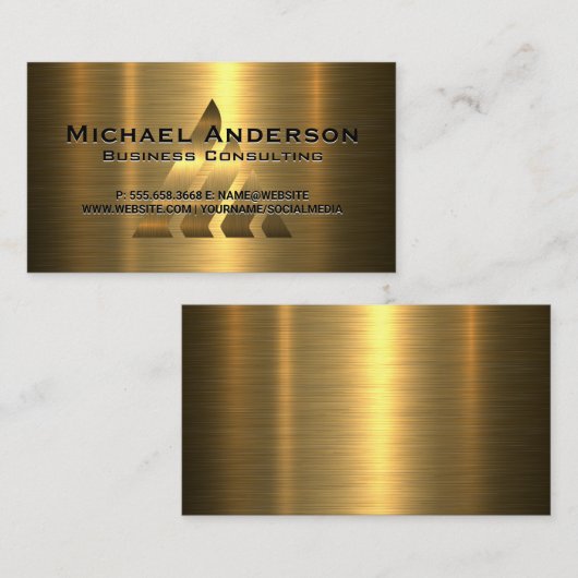 Gouden Logo op Goud Metallic Visitekaartje (Voorkant / Achterkant)
