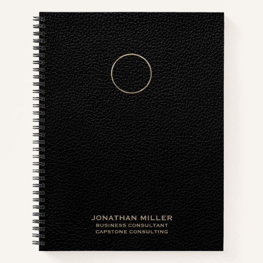 Gouden Logo Spiraal Notitieboek met  Tekst (Voorkant)