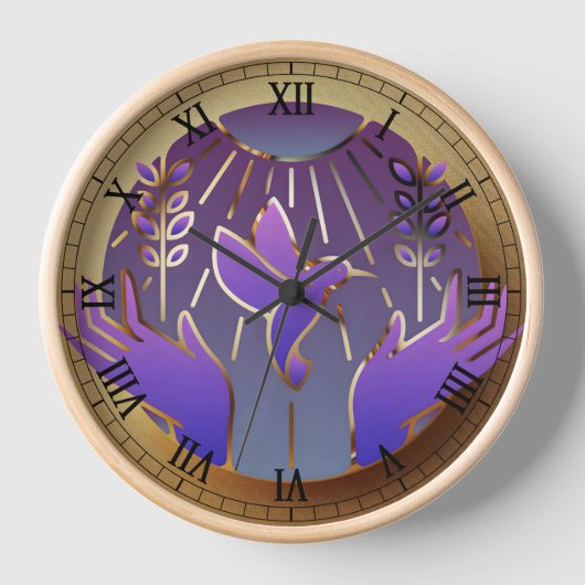 gouden logo wandklok (Voorkant)