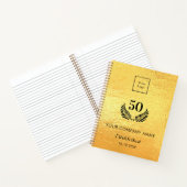 Gouden logo zakelijke dienstjaren QR-code Notitieboek (Binnen)