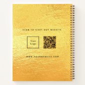 Gouden logo zakelijke dienstjaren QR-code Notitieboek (Achterkant)