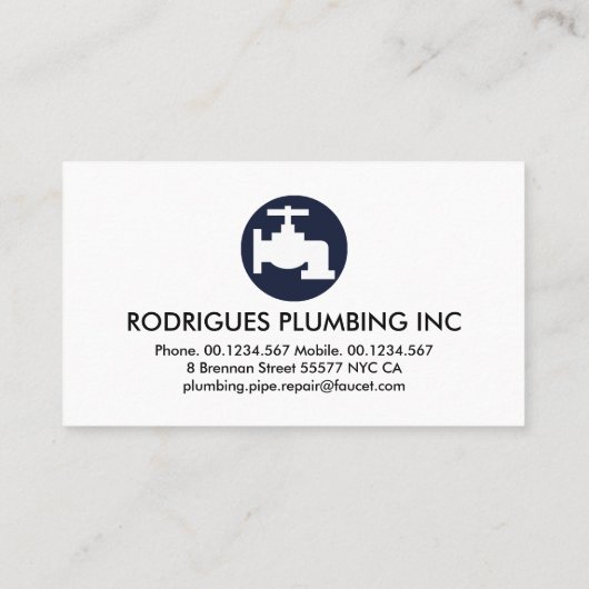 Gouden loodgieter moersleutel kraan signage visitekaartje (Achterkant)