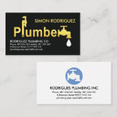 Gouden loodgieter signage lekkende kraan visitekaartje (Voorkant / Achterkant)